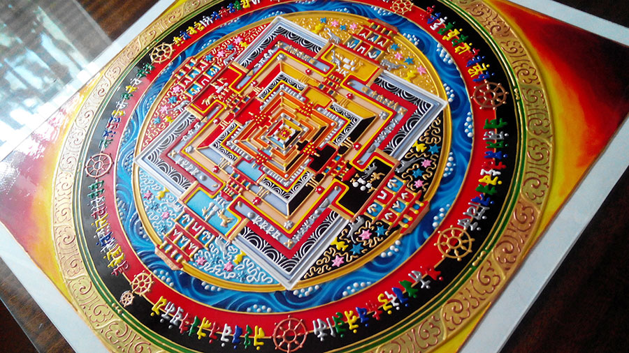 Буддистская Калачакра мандала ручной работы